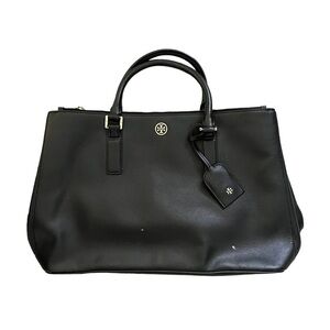 Tory Burch Robinson Black Double Zip Tote
